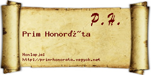 Prim Honoráta névjegykártya
